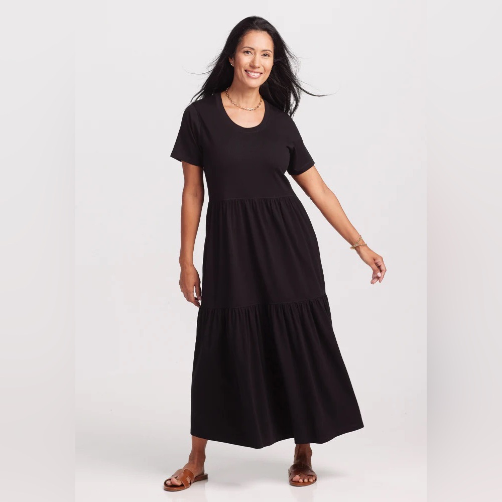 WoolX Lucia All Seasons Black Lucia MIDI Dress Size 3X